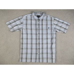 Oneill Shirt Mens Medium Blue Plaid‎ Button Down Short Sleeve Pocket